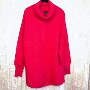 NEW Cyrus Cowl Neck Cabernet Red Sweater Tunic {1X} NWT $99 Textured Top